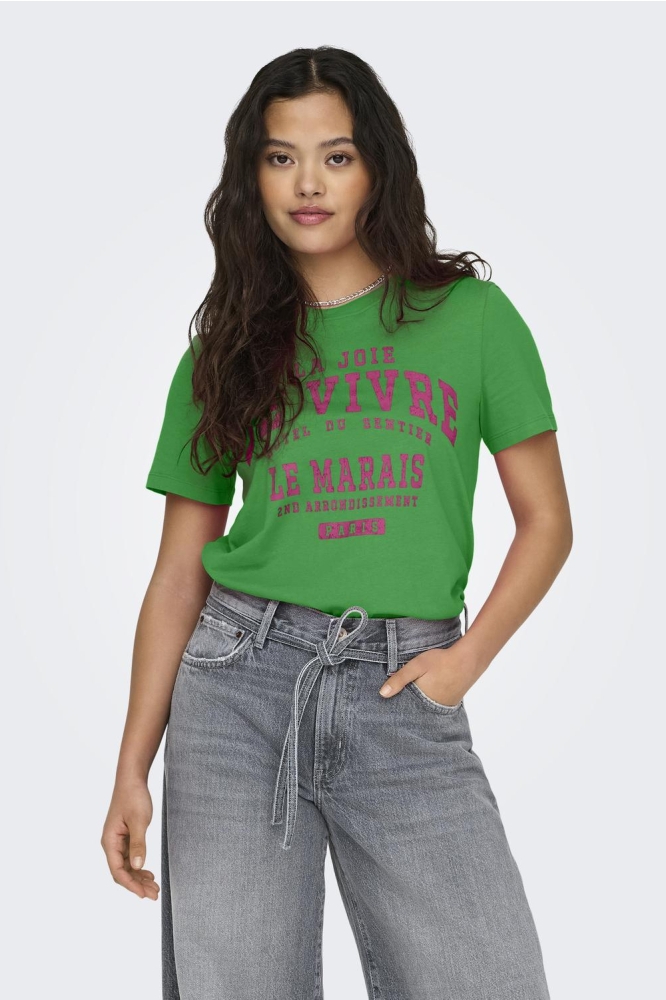 ONLREGINA SS REG TEE CS JRS 15319748 Green Bee/De vivre